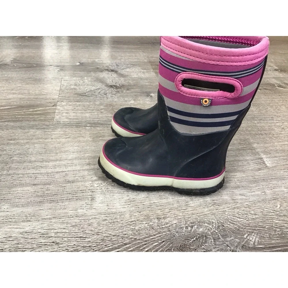 Bogs Grasp Toddler Waterproof Winter Boots Size 9 Pink Multi Stripe -30F/-34C